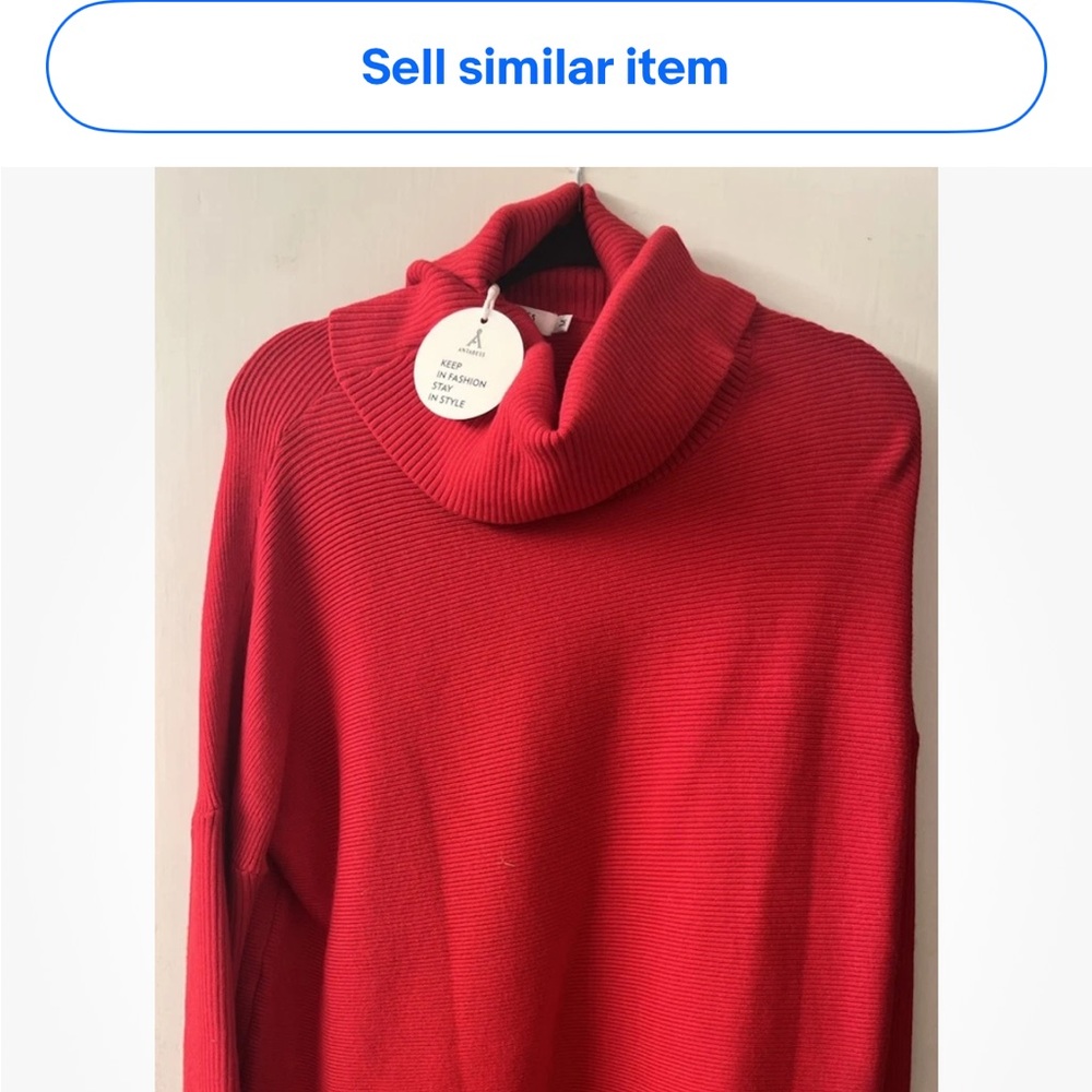 Red new with tags Medium sweater antabess ribbed sweater